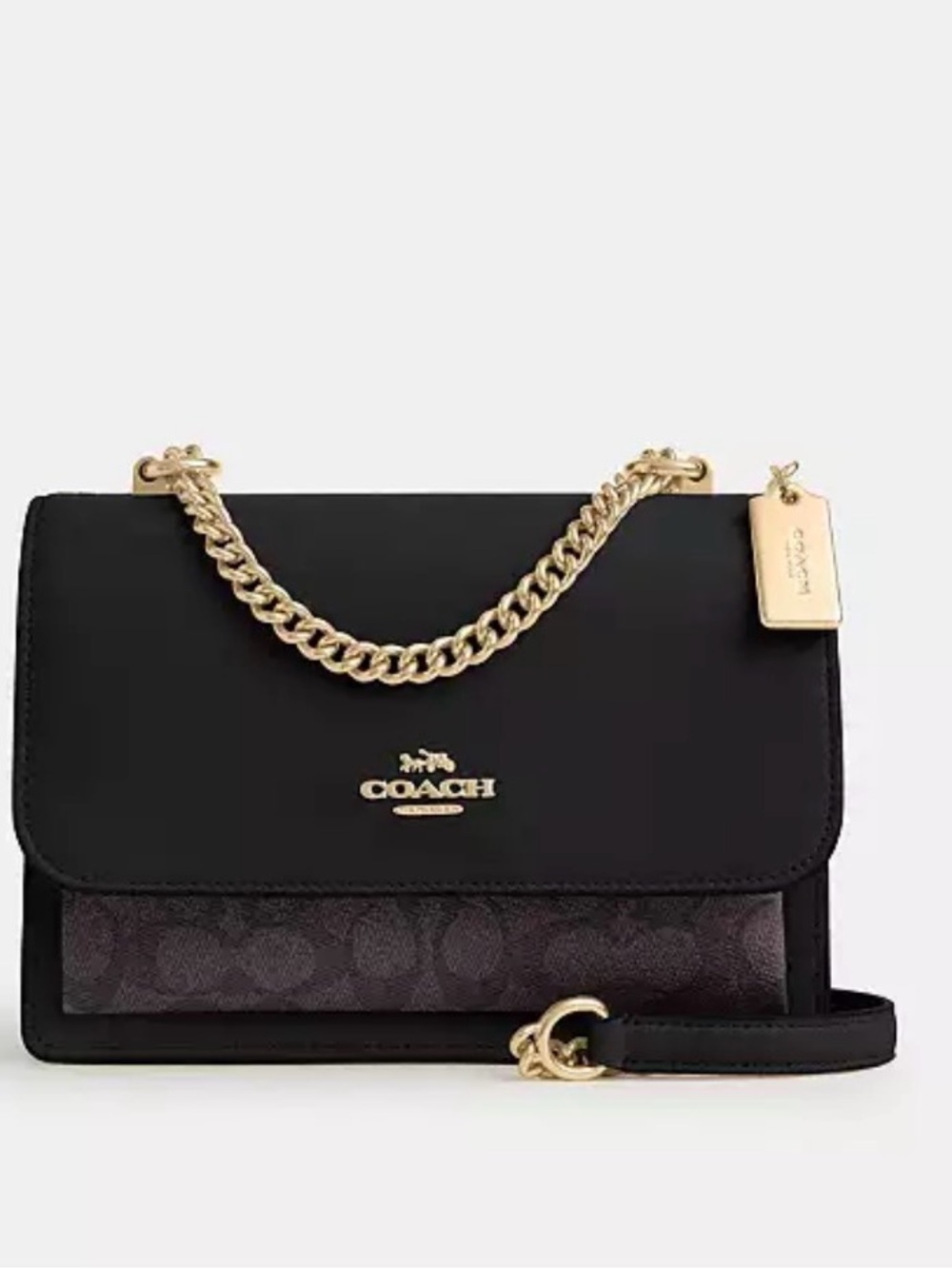 Coach Klare Sig Xb Crossbody Signature Coated Canvas & Leather With Gold Chain